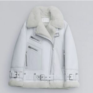 The Arrivals Moya shearling jacket in white